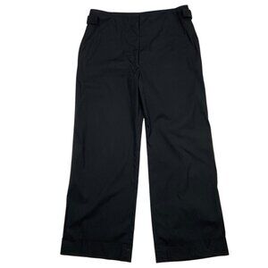 Jil Sander Wide Leg Pant 34 US/2 Black Cuffed Adjustable Sides Cropped High Rise